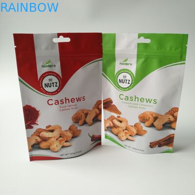 Foil Stand Up Snack Bag Packaging Zipper Plastic Cashew Nut Pack Custom Printed