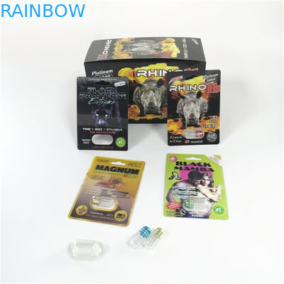 Rhino 69 3D Blister Card Packaging Male Enhancement Capsule Plastic Insert 3d Card Boxes