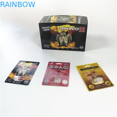 Male Sexual Performance Enhancement Pills Packaging Rhino 69 Slide 3D Effect Blister Card