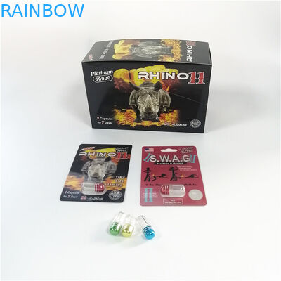 Male Sexual Performance Enhancement Pills Packaging Rhino 69 Slide 3D Effect Blister Card