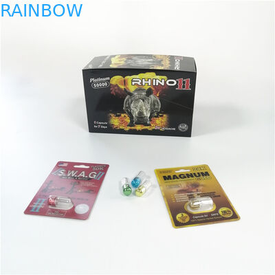 Medical Usage Blister Card Packaging Rhino 11 Magnum 24k 3D Card Inventory Blister Pack