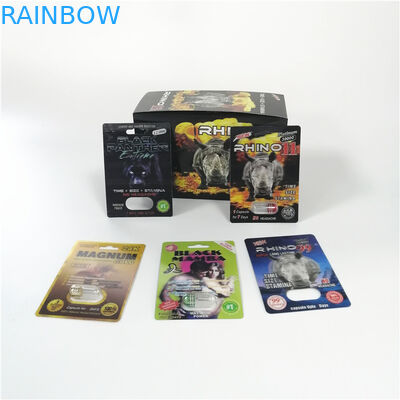Medical Usage Blister Card Packaging Rhino 11 Magnum 24k 3D Card Inventory Blister Pack