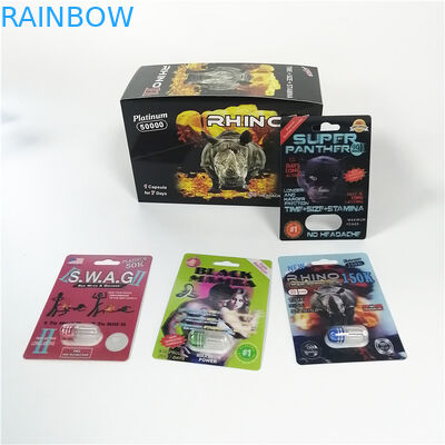 Medical Usage Blister Card Packaging Rhino 11 Magnum 24k 3D Card Inventory Blister Pack