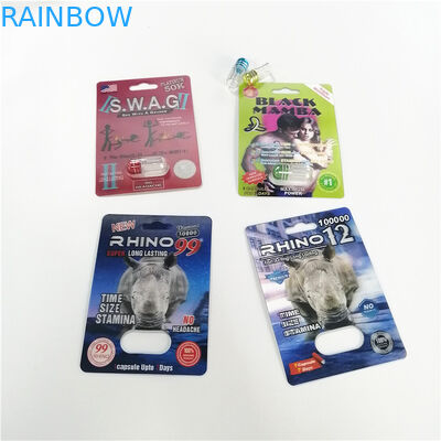 Male Enhancement Medication Blister Pack Packaging Black Mama Premier Zen Paper Display Card