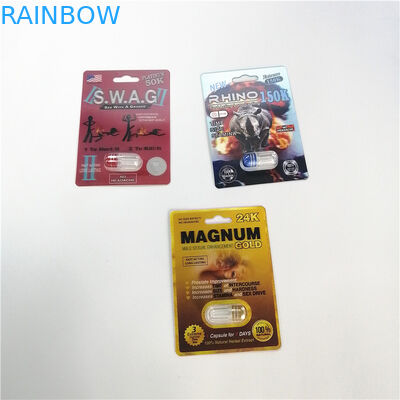 Rhino 69 Series Blister Card Packaging Male Enhancement Pills 3d Pill Blister Packing