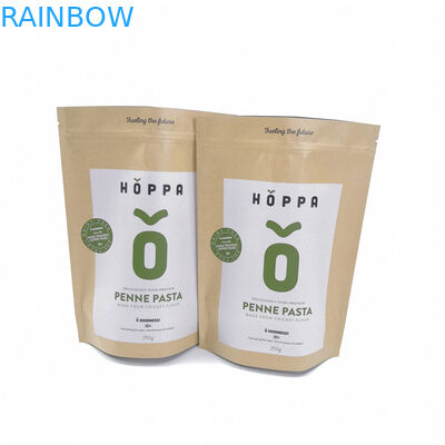 Eco Friendly Kraft Paper Bag Packaging Food Stand Up Zipperfor Bread / Candy / Fruits