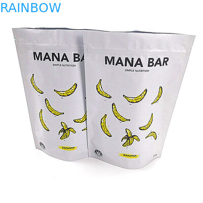 White Matte Stand Up Pouch Bags Resealable Food Safe Grade Customized With Zipper