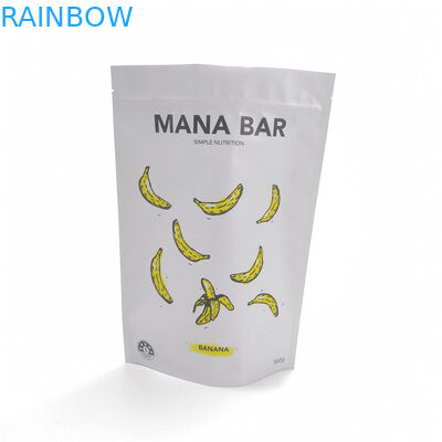 White Matte Stand Up Pouch Bags Resealable Food Safe Grade Customized With Zipper