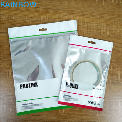 k USB Cable Plastic Pouches Packaging Resealable Mobile Phone Case Bags With Handle