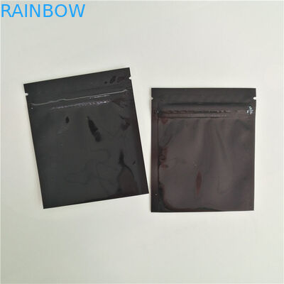 Reusable Bpa Free Black Sachet Herbal Incense Packaging Glossy Aluminium Foil Zipper Bags