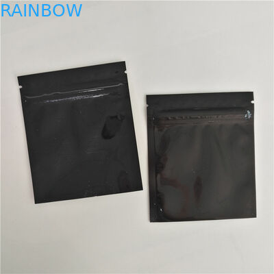 Reusable Bpa Free Black Sachet Herbal Incense Packaging Glossy Aluminium Foil Zipper Bags