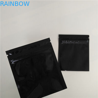 Reusable Bpa Free Black Sachet Herbal Incense Packaging Glossy Aluminium Foil Zipper Bags