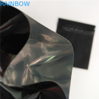 Reusable Bpa Free Black Sachet Herbal Incense Packaging Glossy Aluminium Foil Zipper Bags