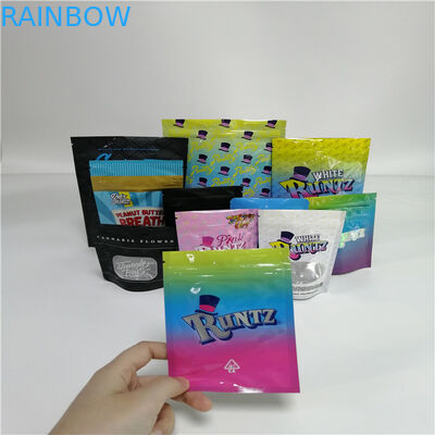 Custom Printed Mylar Zip Plastic Bags Smell Proof Resealable Child Proof Stand Up