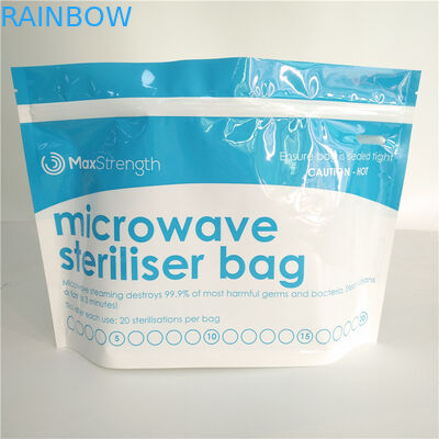 Food Storage Microwave Steriliser Bottom Gusset Bags Resealable Top Zipper Custom