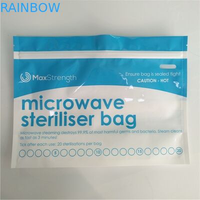 Food Storage Microwave Steriliser Bottom Gusset Bags Resealable Top Zipper Custom