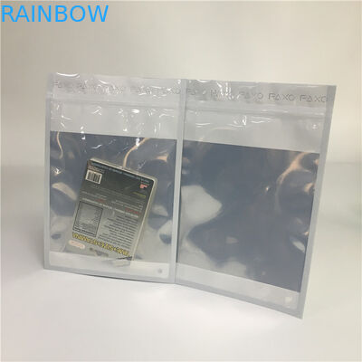Small Foil Pouch Packaging Gold Silver Foil Zip Lock Bag With One Side Clear