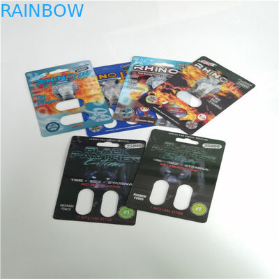 Male Enhancement Pills Blister Card Packing Custom Printed Rhino 69 Sex Pill 3D Card