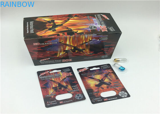 Rhino 69 3d Blister Card Packaging Capsule Pill Custom Color With Display Paper Box