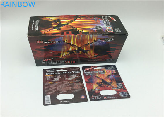 Rhino 69 3d Blister Card Packaging Capsule Pill Custom Color With Display Paper Box
