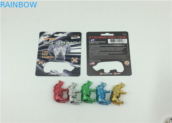 3D Hologram Effect Pill Blister Card Packaging Rhino 69 Container Bullet Durable