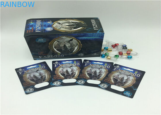 Custom Logo 3D Effect Blister Pack Packaging Men Enhancement Bottle Card For Super Medicine