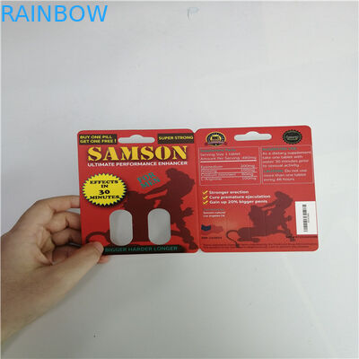 Female Enhancer Pills Blister Card Packaging Mamba Burro 30000 For Gold Capsule Bottle