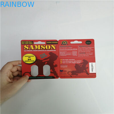 Female Enhancer Pills Blister Card Packaging Mamba Burro 30000 For Gold Capsule Bottle