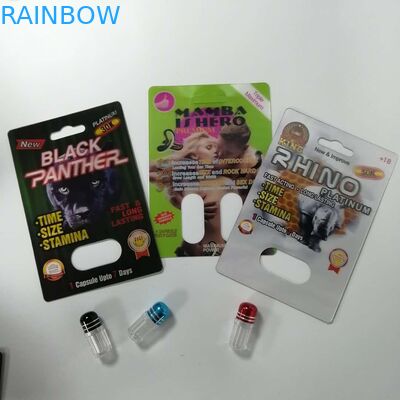 Sexual Enhancement Pills Blister Card Packaging Rhino 69 Moisture Proof Recyclable