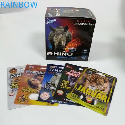 Sexual Enhancement Pills Blister Card Packaging Rhino 69 Moisture Proof Recyclable