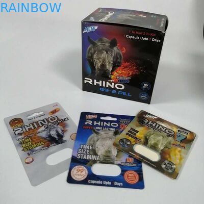 Sexual Enhancement Pills Blister Card Packaging Rhino 69 Moisture Proof Recyclable
