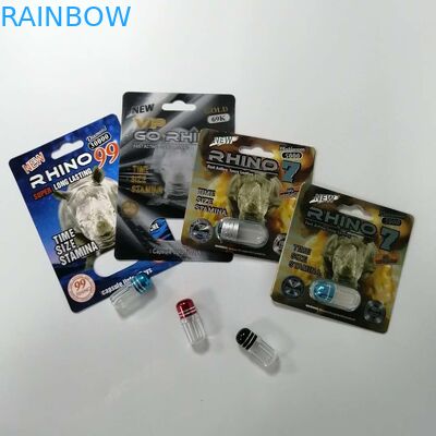 Powful Men Sex Power Medicine Blister Card Packaging Sexual Enhancement Rhino 69 Pills Pack