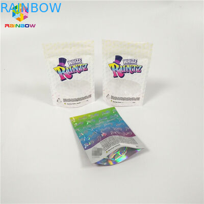 Clear Window Aluminum Foil Pouch Packaging Cbd Weed Mylar Plastic Doypack Pack With Zipper