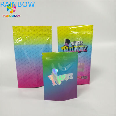Clear Window Aluminum Foil Pouch Packaging Cbd Weed Mylar Plastic Doypack Pack With Zipper