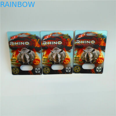 Plastic Card Blister Paper Box Packaging Rhino Male Enhancement Capsule Pills Container