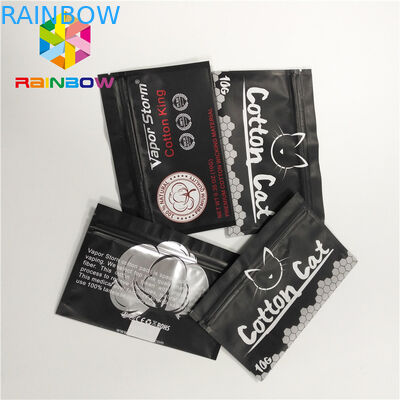 Plastic Mylar Flat Packets Aluminum Foil Bags Laminated Facial Mask Pouch With Tear Notch