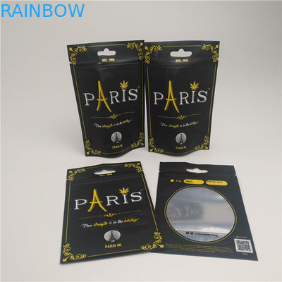 Clear Window Stand Up Pouch Smell Proof CBD Packaging Bag With Childproof Zipper