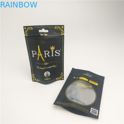 Clear Window Stand Up Pouch Smell Proof CBD Packaging Bag With Childproof Zipper
