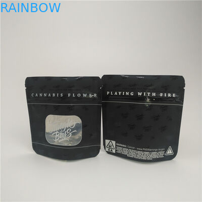 Matte Black Mylar Aluminum Foil Stand Up Pouch Medical Tobacco Leaf Packaging