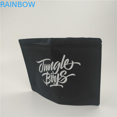 Matte Black Mylar Aluminum Foil Stand Up Pouch Medical Tobacco Leaf Packaging