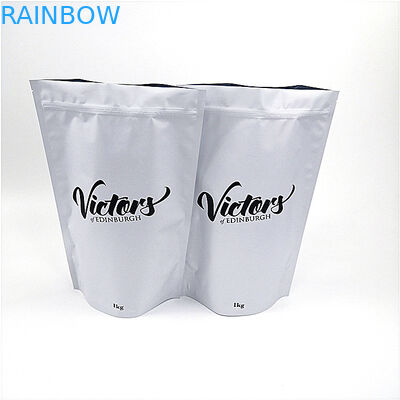 Matte White Large Capacity Powder Packaging Bag Lined Aluminum Foil With Zipper