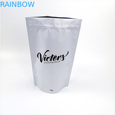 Matte White Large Capacity Powder Packaging Bag Lined Aluminum Foil With Zipper