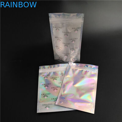 Holographic Laser Aluminum Foil Bags Gravure Printing For Eyelashes Cosmetics Packaging