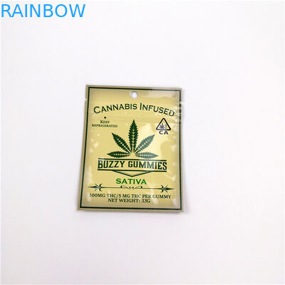 Smell Proof Resistant Cbd Plastic Pouches Packaging Sativa Plastic Wrapper Mylar Bag