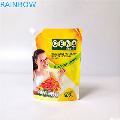 Plastic Beverage Stand Up Pouches Reusable Fruit Juice Drink Spouted Bag With Cap