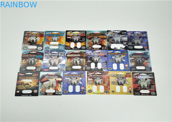 Fire Rhino50K 3d Effect Blister Card Packaging Male Enhancement Pill Pack For Capsule Sex Pills
