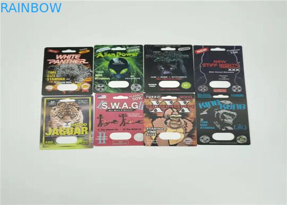 Waterproof Blister Card Packaging Rhino 99 50k Male Enhancement Pills 3d Effect Insert Card