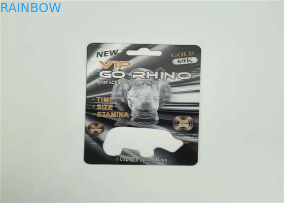 Waterproof Blister Card Packaging Rhino 99 50k Male Enhancement Pills 3d Effect Insert Card