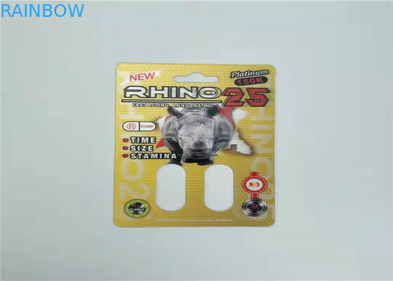 Waterproof Blister Card Packaging Rhino 99 50k Male Enhancement Pills 3d Effect Insert Card