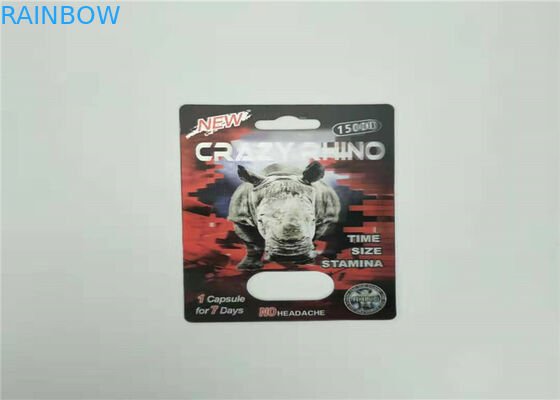 Male Sexual Performance Enhancing Pills Blister Card Packaging Rhino 99 50k 150k 3d Effect Card